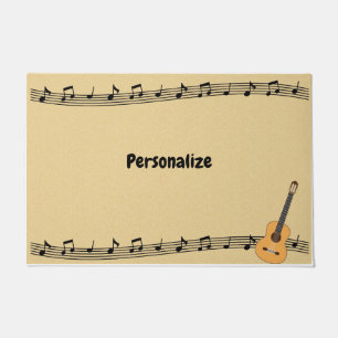 muzieknoten op vel muziek & gitaar personaliseren deurmat