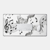 Muzieknoten op wit bureaumat (Keyboard & Muis)