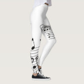 Muzieknoten op wit leggings (Rechts)