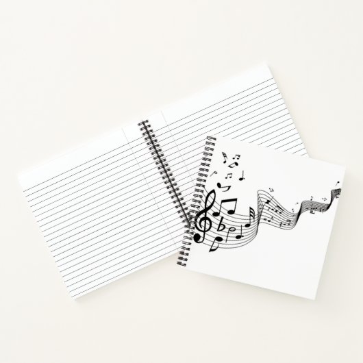 Muzieknoten op wit notitieboek (Binnen)