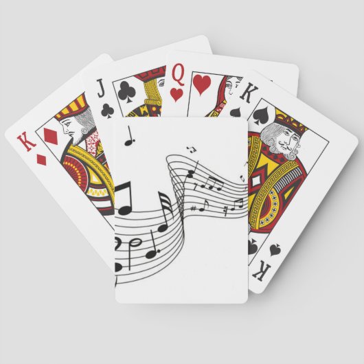 Muzieknoten op wit pokerkaarten (Achterkant)