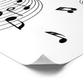 Muzieknoten op wit poster (Hoek)