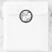 Muzieknoten op wit ronde sticker (Tas)