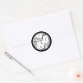 Muzieknoten op wit ronde sticker (Envelop)