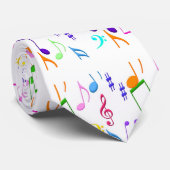 muzieknoten op wit stropdas (Opgerold)