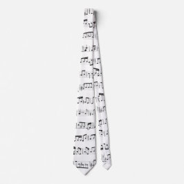Muzieknoten op wit stropdas