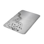 Muzieknoten op zilver badmat (Gekanteld)