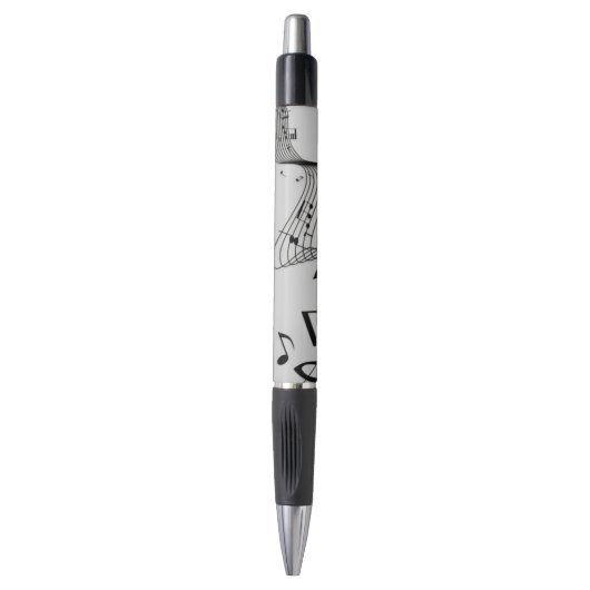 Muzieknoten op zilver pen (Voorkant Verticaal)