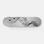 Muzieknoten op zilver persoonlijk skateboard (Horizontaal)