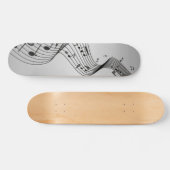 Muzieknoten op zilver persoonlijk skateboard (Horizontaal)