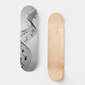 Muzieknoten op zilver persoonlijk skateboard (Voorkant)