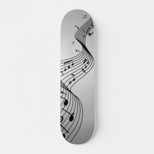 Muzieknoten op zilver persoonlijk skateboard (Voorkant)