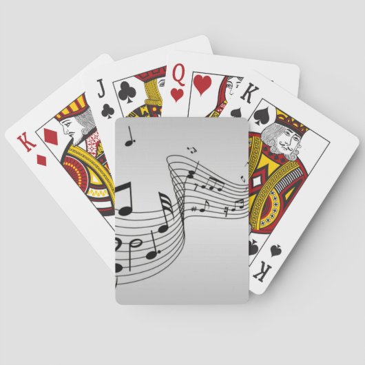 Muzieknoten op zilver pokerkaarten (Achterkant)