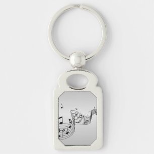 Muzieknoten op zilver sleutelhanger