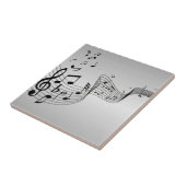 Muzieknoten op zilver tegeltje (Zijkant)