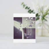 Muzieknoten Origami Crane Mobile Briefkaart (Staand voorkant)