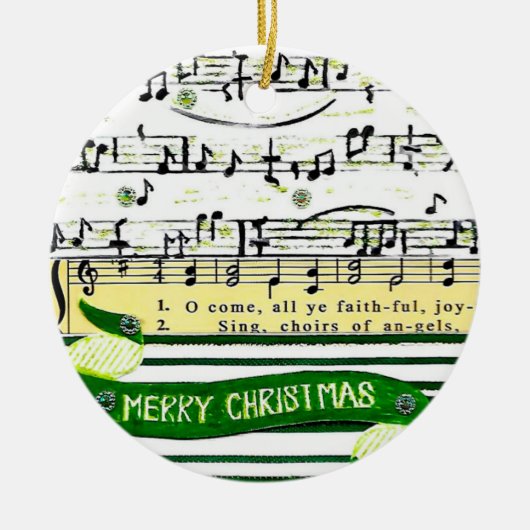 Muzieknoten Ornament kerstbomen (Voorkant)