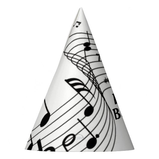 Muzieknoten over het Pet van de partij Feesthoedjes (Links)