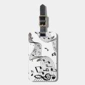 Muzieknoten over wit bagagelabel (Voorkant verticaal)