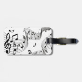 Muzieknoten over wit bagagelabel (Achterkant horizontaal)