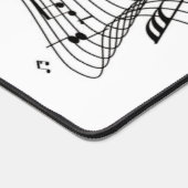 Muzieknoten over wit bureaumat (Hoek)