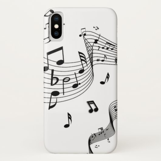 Muzieknoten over wit Case-Mate iPhone case (Achterkant)