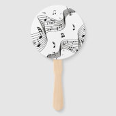 Muzieknoten over wit handwaaier (Voorkant)