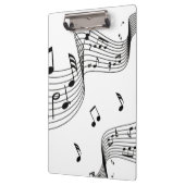 Muzieknoten over wit klembord (Links)