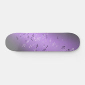 Muzieknoten Paarse Glow Skateboard (Horizontaal)