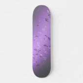 Muzieknoten Paarse Glow Skateboard (Voorkant)