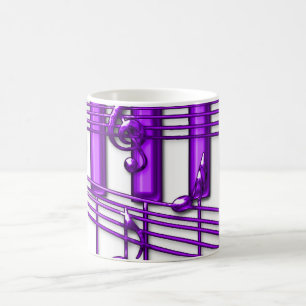 Muzieknoten Paarse pianotoetsenborden Koffiemok