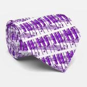 Muzieknoten Paarse pianotoetsenborden Stropdas (Opgerold)
