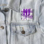 Muzieknoten Paarse pianotoetsenborden Vierkante Button 5,1 Cm (In situ)