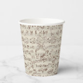 Muzieknoten Papieren Bekers (Achterkant)