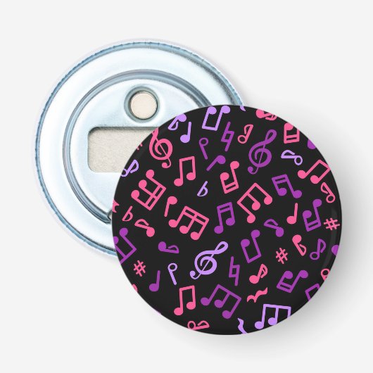 Muzieknoten patroon button flesopener (Voorkant)