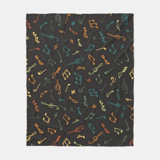 Muzieknoten patroon fleece deken (Voorkant)