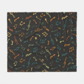 Muzieknoten patroon fleece deken (Voorkant (Horizontaal))