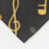 Muzieknoten patroon fleece deken (Hoek)