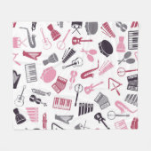 Muzieknoten patroon fleece deken (Voorkant (Horizontaal))