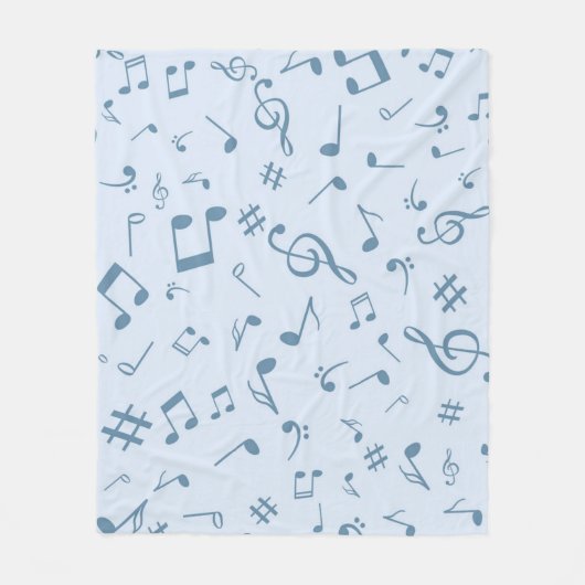 Muzieknoten patroon fleece deken (Voorkant)