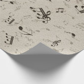 Muzieknoten Patroon in zwart-wit Cadeaupapier (Hoek)