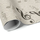 Muzieknoten Patroon in zwart-wit Cadeaupapier (Rol Hoek)