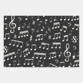 Muzieknoten Patroon in zwart-wit Inpakpapier Vel (Voorkant 2)