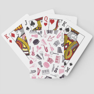 Muzieknoten patroon pokerkaarten