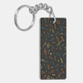 Muzieknoten patroon sleutelhanger (Voorkant Links)
