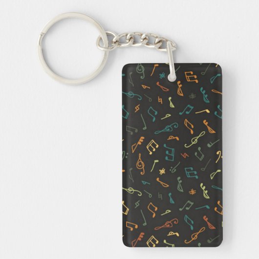 Muzieknoten patroon sleutelhanger (Voorkant)