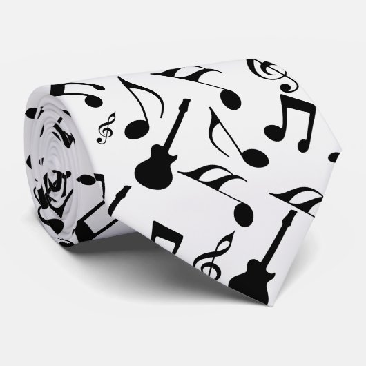 muzieknoten Patroon Stropdas (Opgerold)