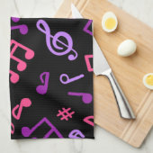 Muzieknoten patroon theedoek (Quarter Fold)