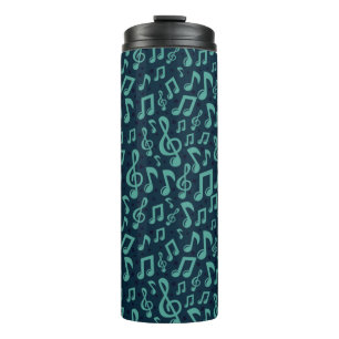 Muzieknoten patroon thermosbeker