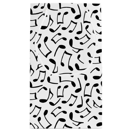 muzieknoten Patroon wit en zwart Klein Cadeauzakje (Achterkant)